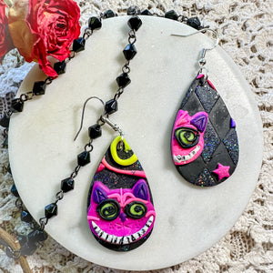 Crazy Cheshire Cat Earrings