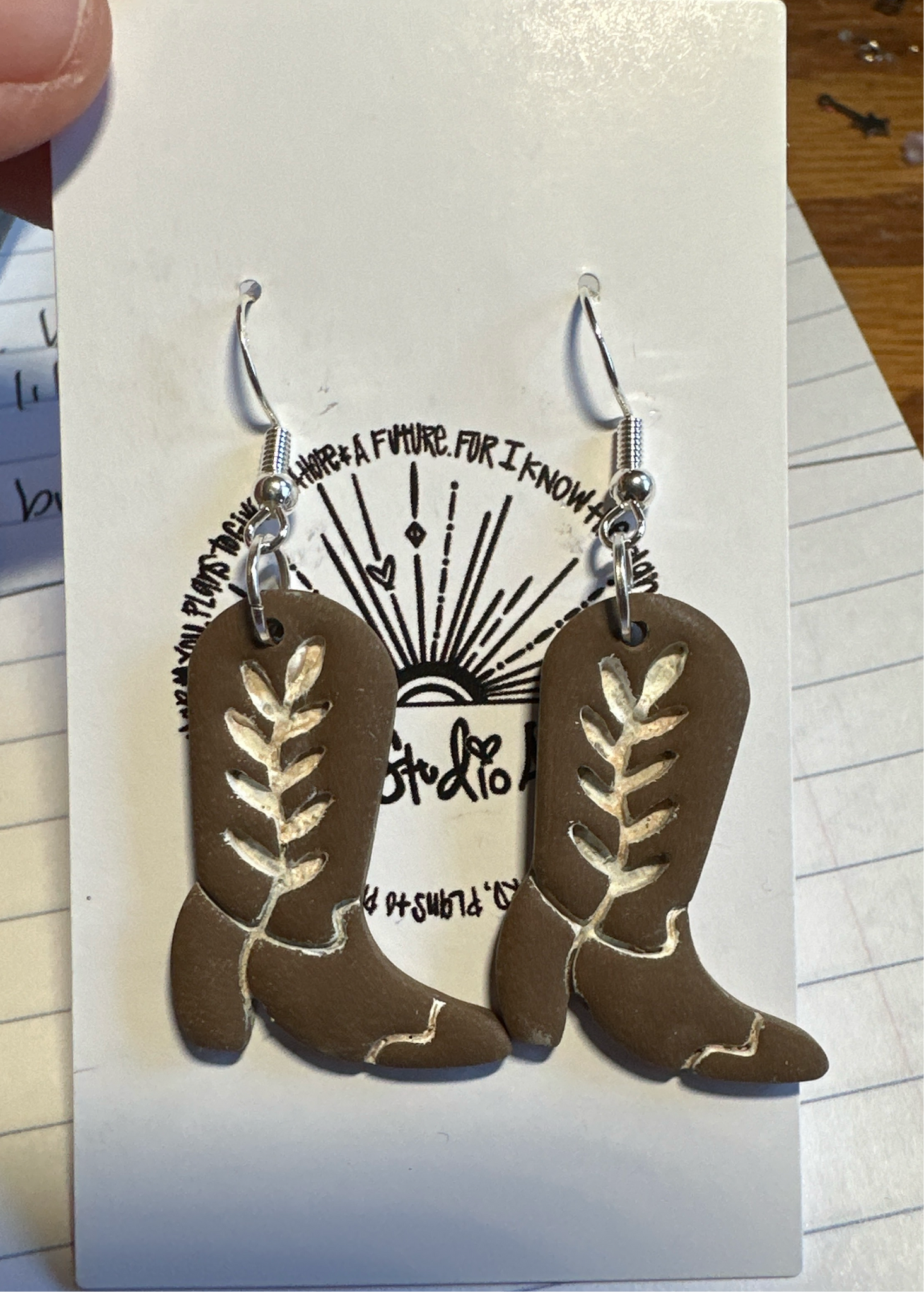 Cowboy Boots Clay Earrings