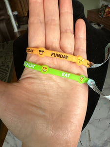 NWT Silicone Emoji Arm Candy Bracelets