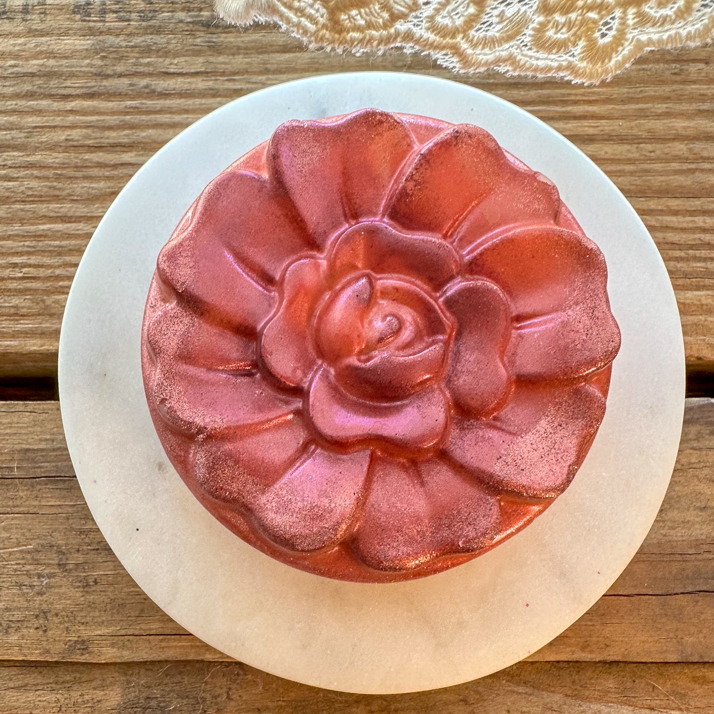 Dahlia Round: Goat Milk Hemp Soap