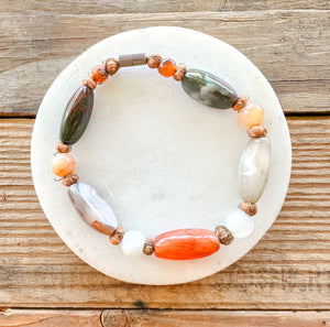 Vintage Handmade Indian Agate Bracelet & Necklace