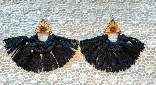Macrame Sunflower Earrings