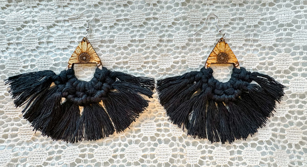 Macrame Sunflower Earrings