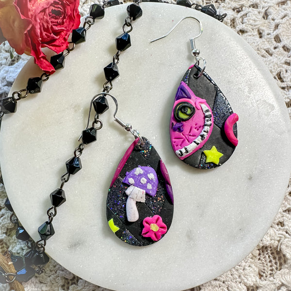 Crazy Cheshire Cat Earrings