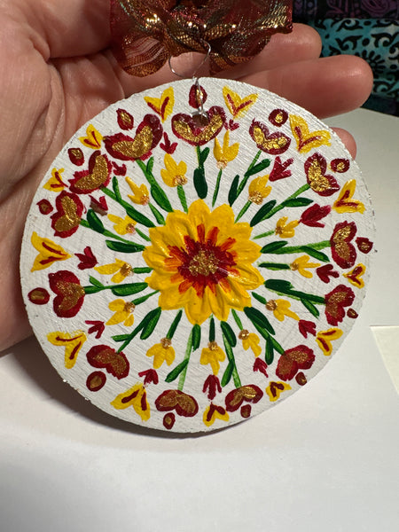 Painted Wood Slice Ornaments