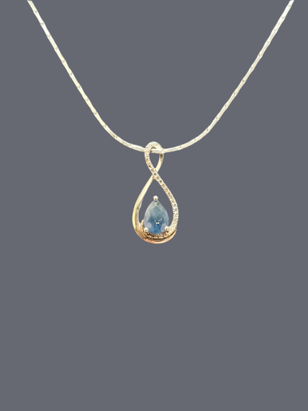 Sterling Silver London Blue Topaz Pendant Necklace