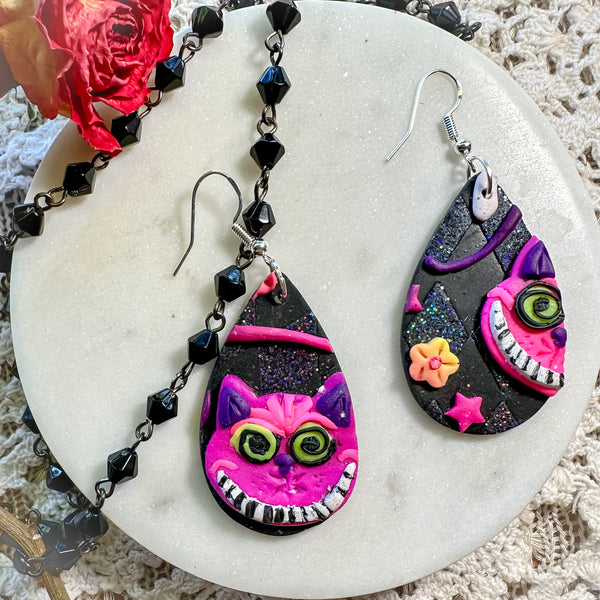 Crazy Cheshire Cat Earrings