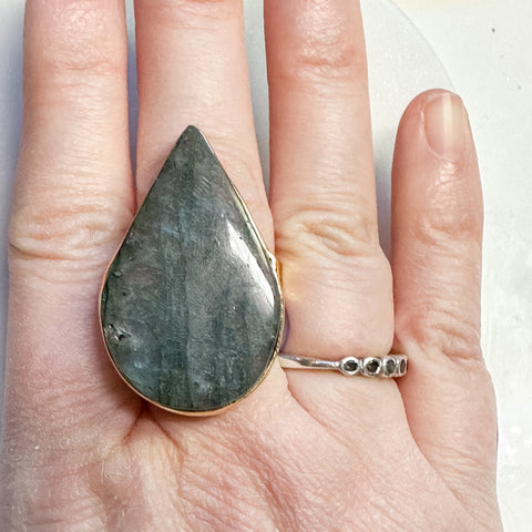 Labradorite Adjustable Fashion Ring