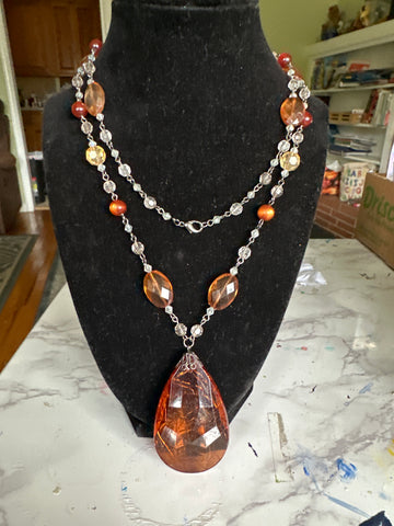 Faux Amber Necklace