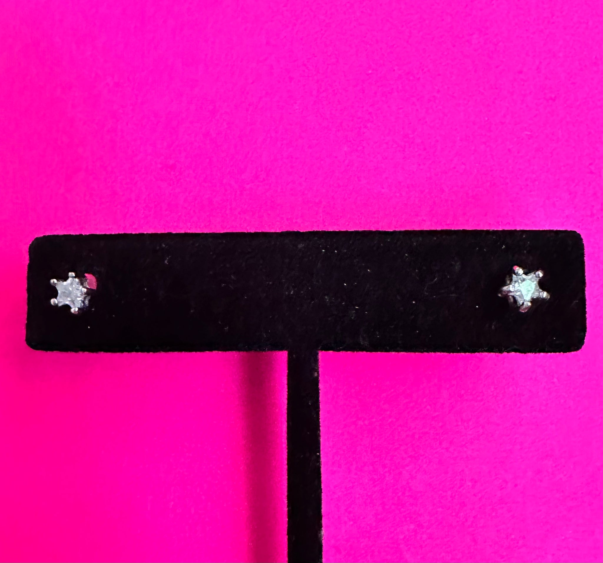 Sterling Silver CZ Star Earrings