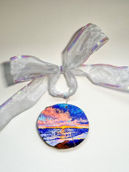 Painted Wood Slice Ornaments