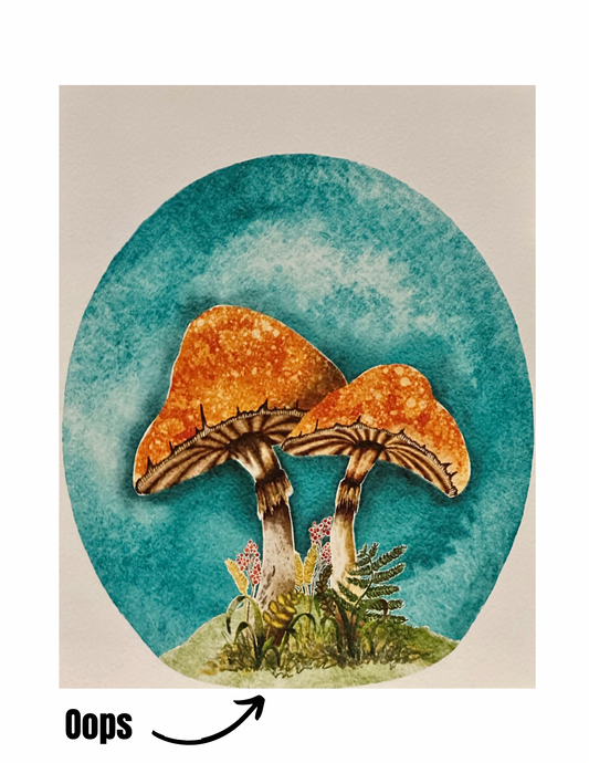 Happy Little Orange Mushrooms Art Print