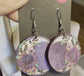 Small Sunflower Crescent Moon Wood Earrings