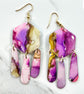 Sunset & Twilight Chandelier: Alcohol Ink Earrings (Gold)