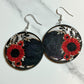 Small Sunflower Crescent Moon Wood Earrings