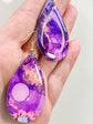 Alcohol Ink Earrings: Sunset & Twilight (Gold)