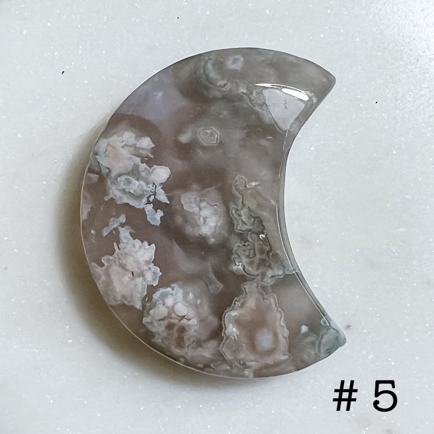 Flower Blossom Agate Moon Palm Stones