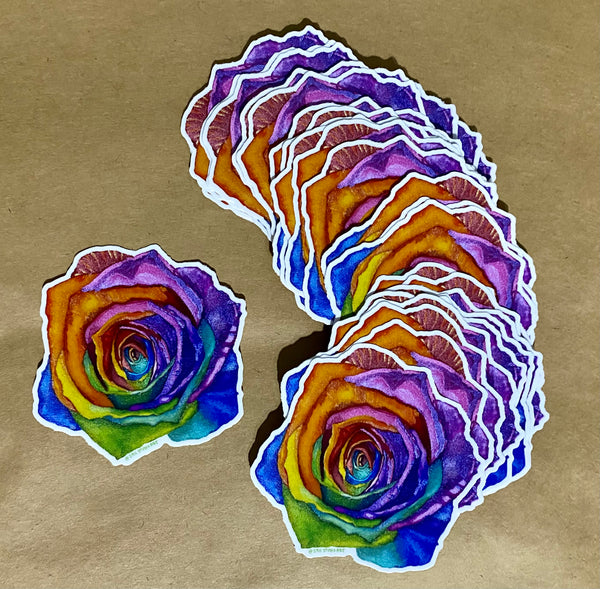 Rainbow Rose Sticker