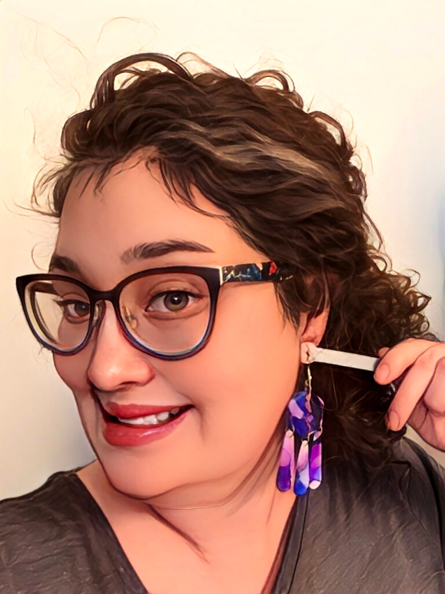 Twilight: Alcohol Ink Earrings (Silver)