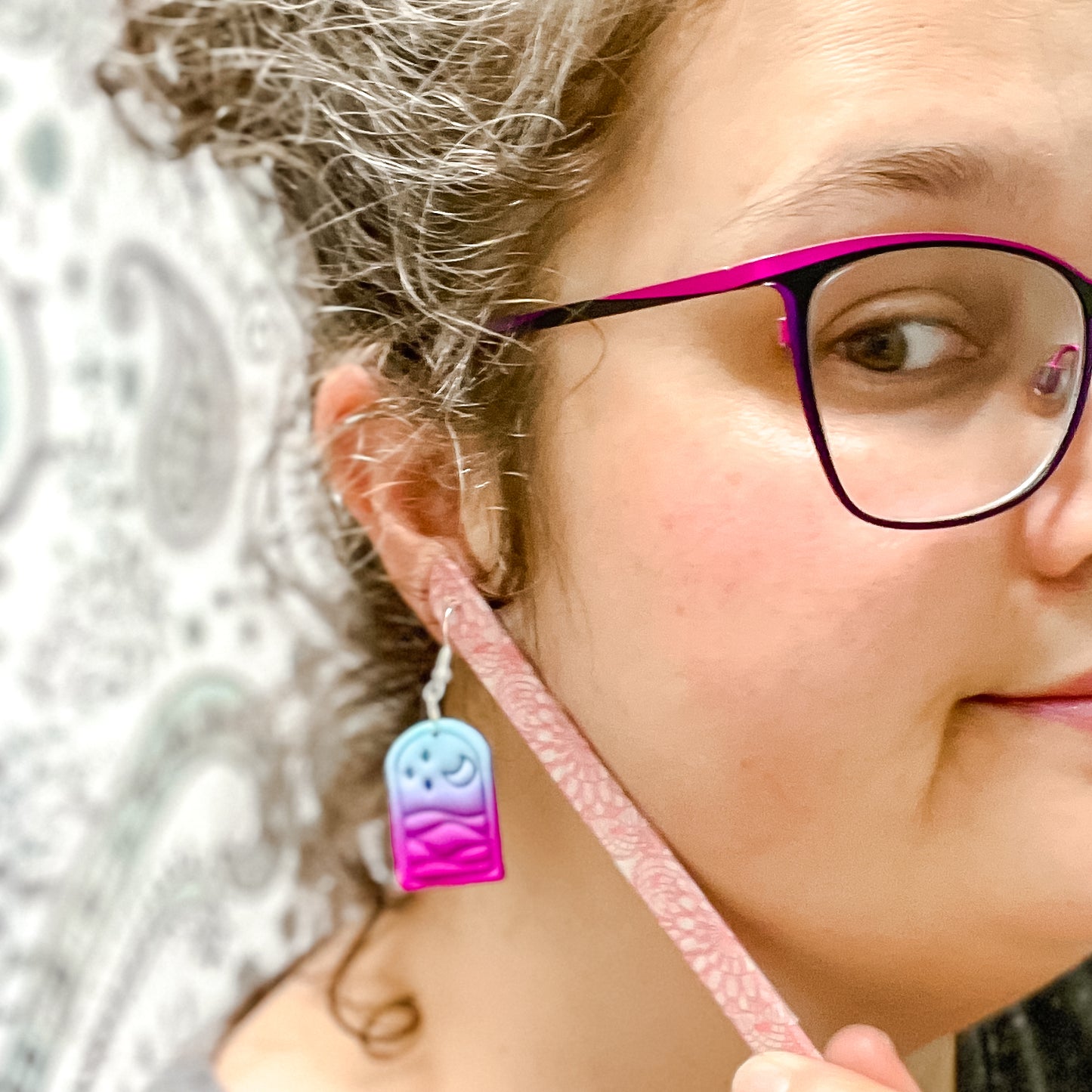 Neon Ombré Mini Landscape Earrings
