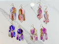 Sunset & Twilight Chandelier: Alcohol Ink Earrings (Gold)