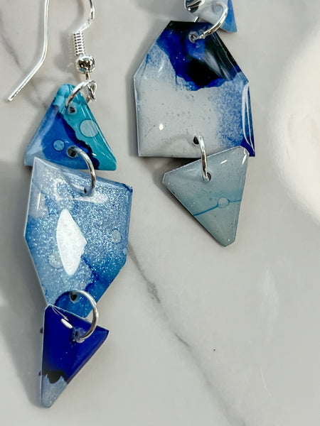 Twilight: Alcohol Ink Earrings (Silver)