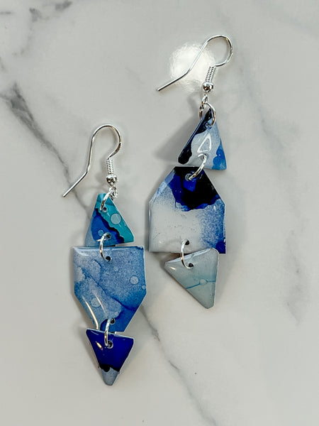 Twilight: Alcohol Ink Earrings (Silver)