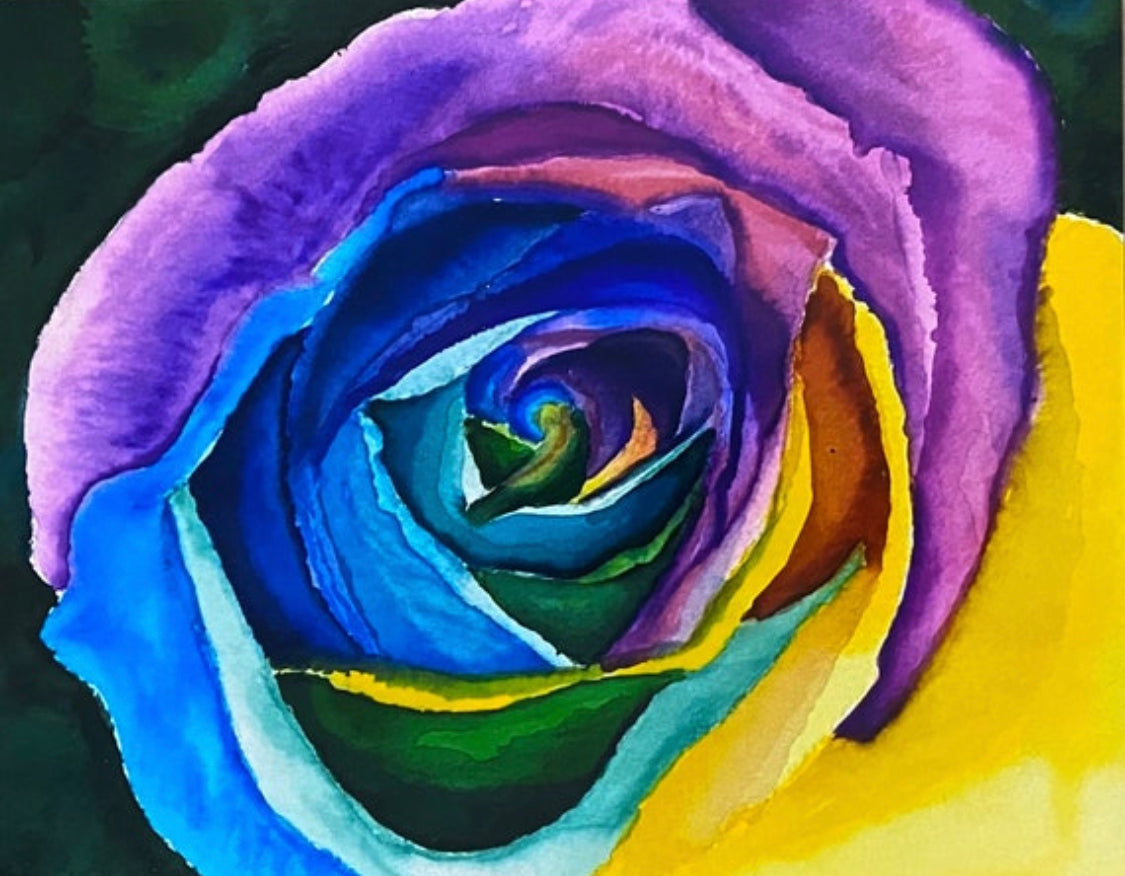 Rainbow Rose Art Print