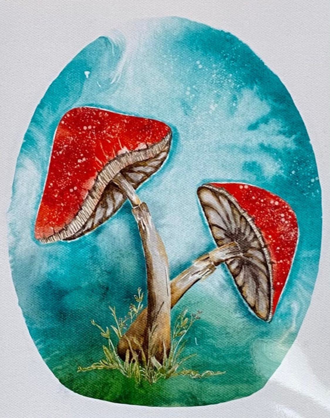 Happy Little Red Mushrooms Art Print