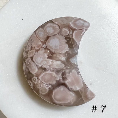 Flower Blossom Agate Moon Palm Stones (Batch 2)