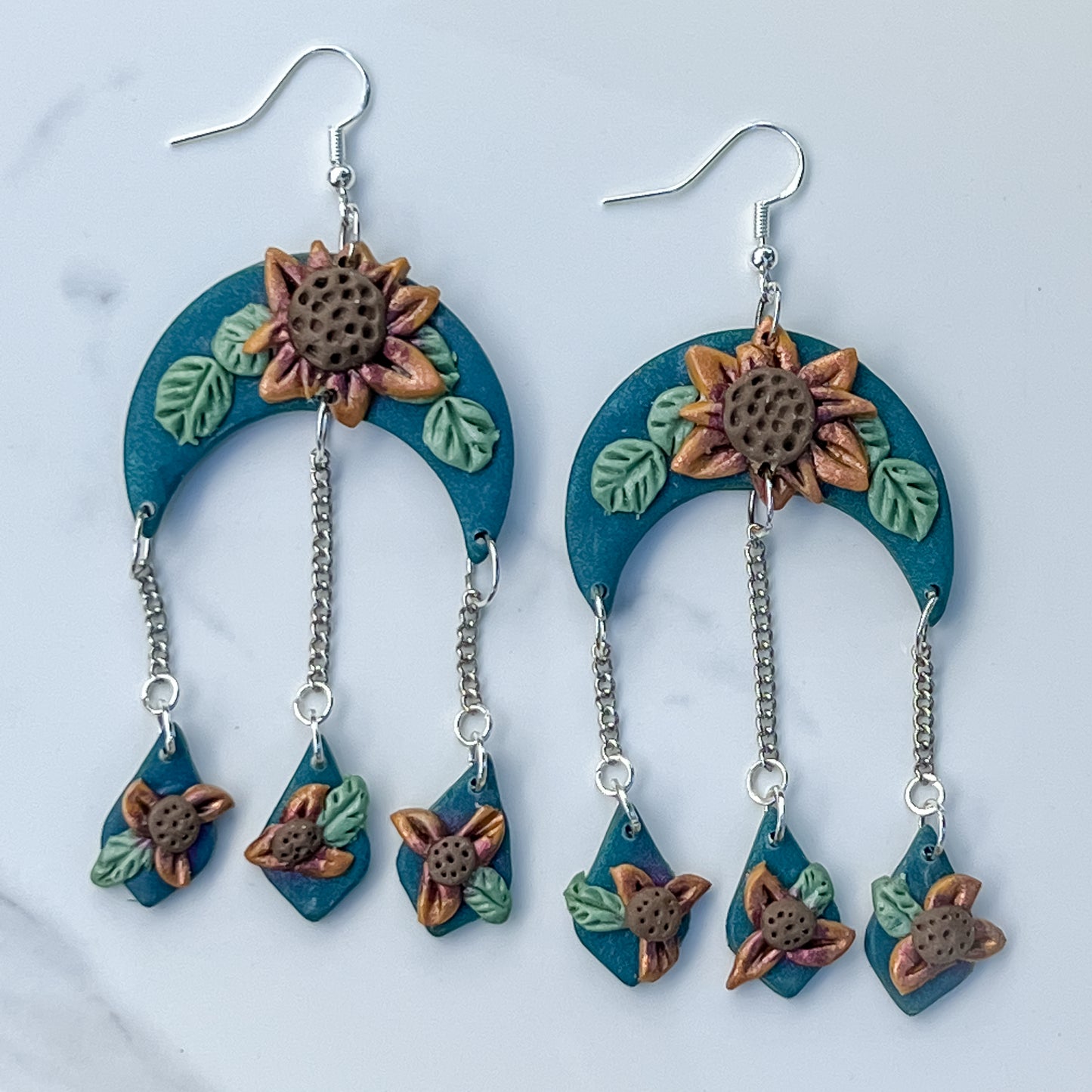 Saved By Grace Sunflower Rain Drop Earrings