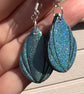 Teal Holographic Deco Drop Earrings