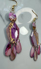 Sunset & Twilight Chandelier: Alcohol Ink Earrings (Gold)